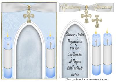A5 Christening Card in Blue