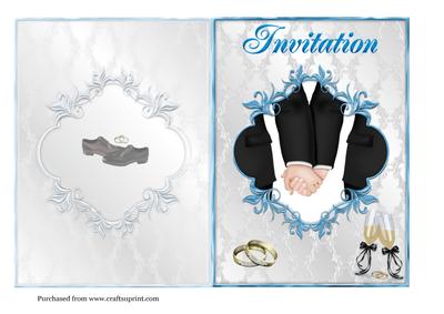 A5 Wedding Invitation Male & Male