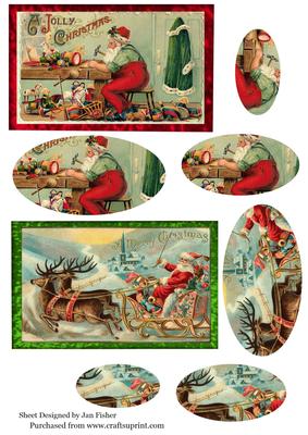 2 Vintage Santa Toppers 5