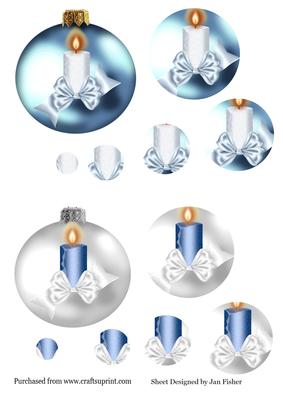 2 Bauble Pyramid Toppers with Candles 1
