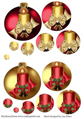 2 Bauble Pyramid Toppers with Candle 2