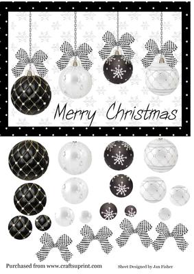 Black & White Christmas Bauble Pyramid
