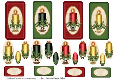 4 Christmas Candle Pyramid Toppers #1