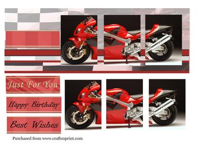 Long Dl Motorbike Card Front Pyramid