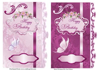 2 A5 Floral Toppers Pink/burgundy