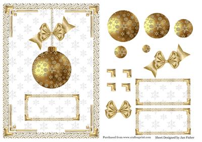 Gold on Gold Pyramid Bauble Card