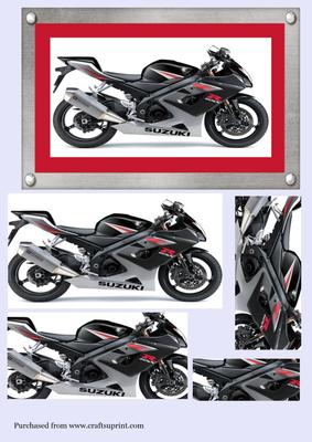 Red & Silver Motorcycle Pyramid Topper