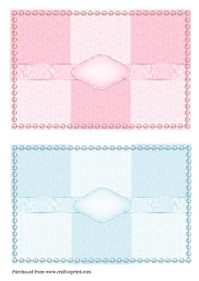 2 A5 Card Fronts in Blue & Pink