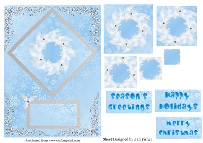 Blue Door Wreath Pyramid Card