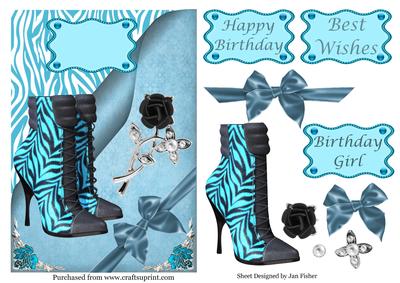 Blue & Black Birthday Boots