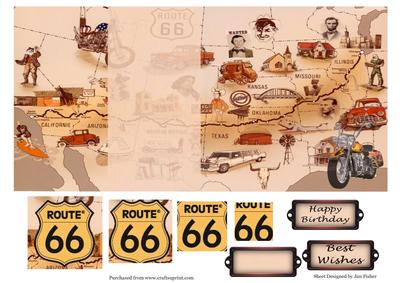 Route 66 No Hole Fold Back Card with Pyramid Topper