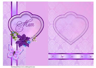 A5 Purple Mum Fold Back Card