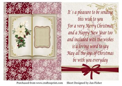 Burgundy & Cream Fold Back Card