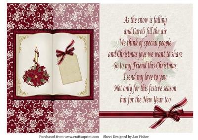 Burgundy & Cream Friend Fold Back Card