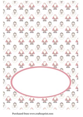A5 Santa & Snowman Tent Fold Insert in White