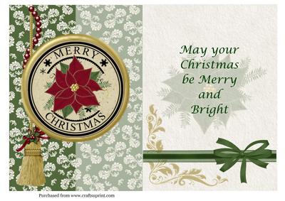 Cut & Fold Round Topper in Green & Cream