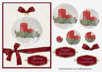 Christmas Pyramid Bauble with Red Candles