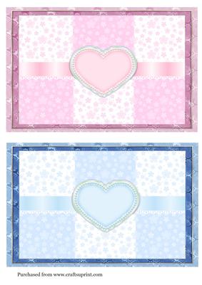 2 A5 Baby Backings in Pink & Blue