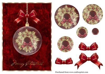 A5 Christmas Bauble Pyramid in Deep Red