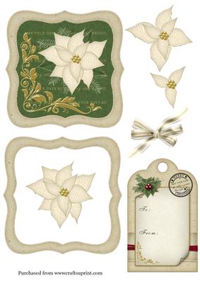 5 x 5 in Shaped Topper in Green & Cream
