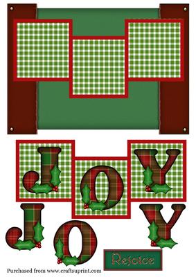 Joy Card Topper in Green & Red