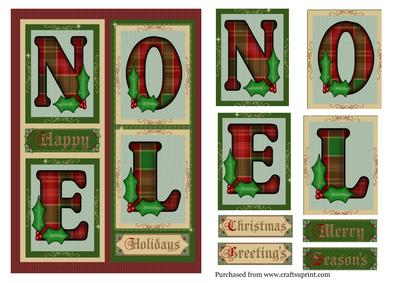A5 Noel Topper in Green & Red Tartan