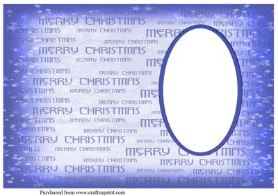 Merry Christmas Portrait Insert in Blue