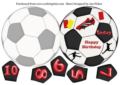 Football Shaped Birhtday Card with Numbers