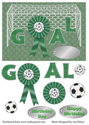 A5 Card Front Goal in Green