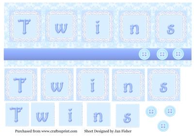 Large Dl Twins Pyramid Card in Blue