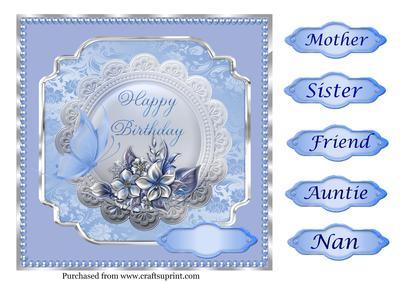 8 in Panel Topper in Blue