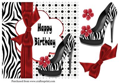 Zebra Birthday Shoe Topper