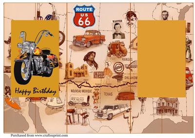 Route 66 Double Fold Back Card