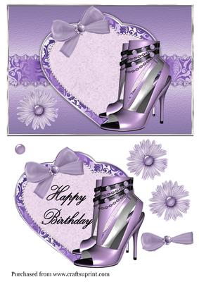 Lilac Shoes on Heart Backing