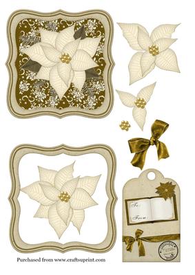 Poinsettia Topper in Gold Tones