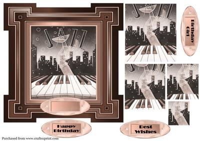 7 in Art Deco Pyramid Topper in Sepia