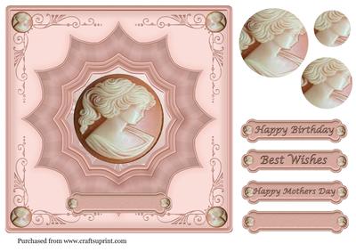Round Cameo Pyramid Topper in Coral