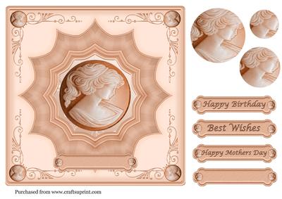 7 in Round Cameo Pyramid Topper in Beige