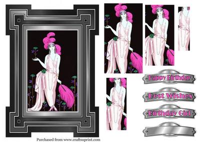 Art Deco Pyramid Topper in Pink
