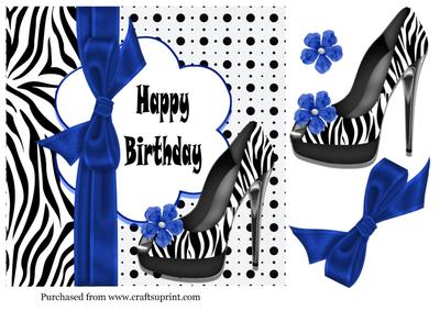 Zebra Birthday Shoe in Blue