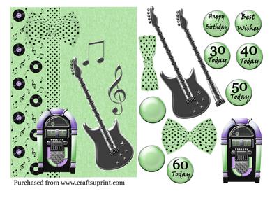 Guitar & Jukebox in Lime