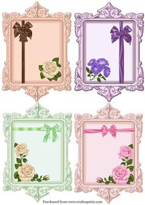 4 Flower & Ribbon Toppers