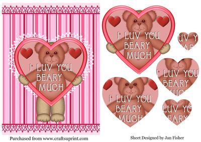 I Love You Beary Much Pyramid Heart