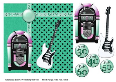 Fab at with Guitar & Jukebox in Green