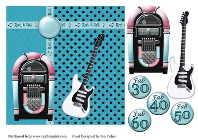 7 in Fab at Guitar & Jukebox in Teal