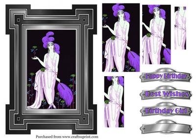 Art Deco Topper with Pyramid Layers in Lilac