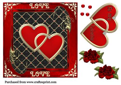 8 in Twin Hearts Valentines Topper