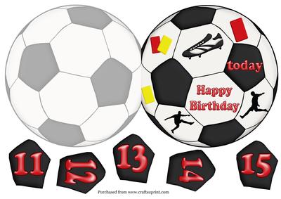 Football Shaped Card in Red