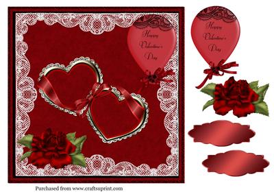 8 in Topper Hearts & Lace Valentine