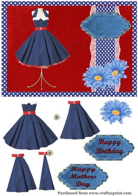Blue Poker Dot Dress